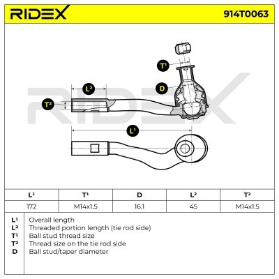 Tie Rod End RIDEX 914T0063 914T0063 - photo 6
