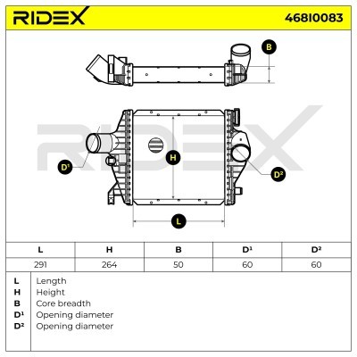 Intercooler, Charger RIDEX 468I0083 468I0083 - photo 7