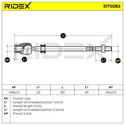 Tie Rod Assembly RIDEX 51T0282 51T0282 - photo 5