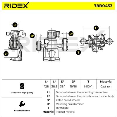 Brake Caliper RIDEX 78B0453 78B0453 - photo 6