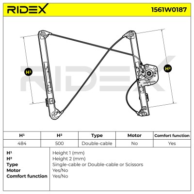 Window Regulator RIDEX 1561W0187 1561W0187 - photo 8