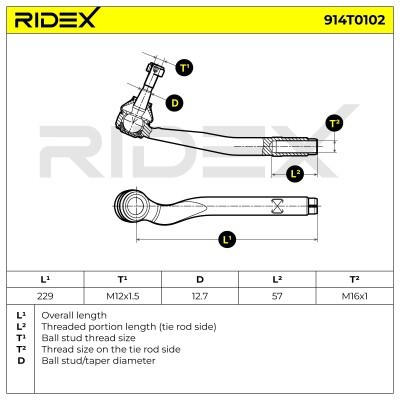 Tie Rod End RIDEX 914T0102 914T0102 - photo 4