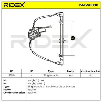 Window Regulator RIDEX 1561W0090 1561W0090 - photo 6