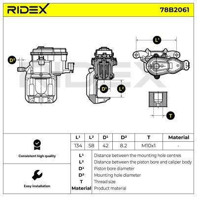 Brake Caliper RIDEX 78B2061 78B2061 - photo 6
