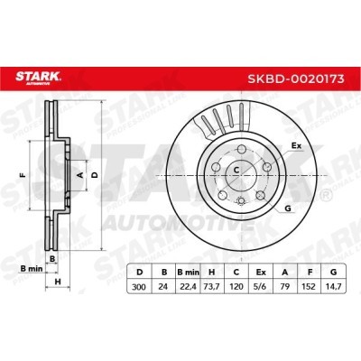 Brake Disc Stark SKBD-0020173 SKBD-0020173 - photo 5