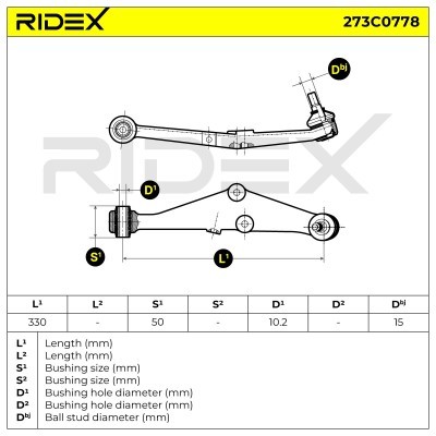 Control Arm RIDEX 273C0778 273C0778 - photo 6