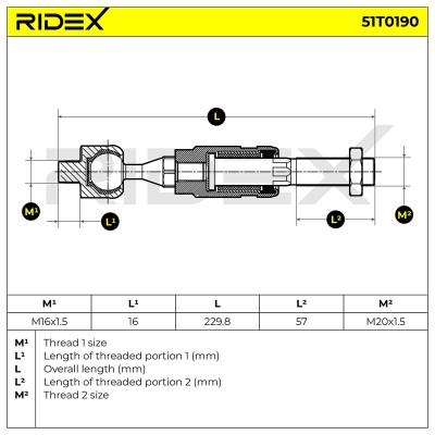 Tie Rod Assembly RIDEX 51T0190 51T0190 - photo 5
