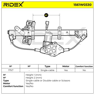 Window Regulator RIDEX 1561W0330 1561W0330 - photo 6