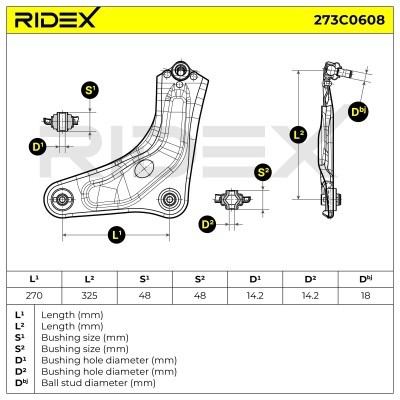Control Arm RIDEX 273C0608 273C0608 - photo 12