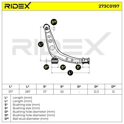 Control Arm RIDEX 273C0197 273C0197 - photo 6