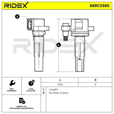 Ignition Coil RIDEX 689C0385 689C0385 - photo 7