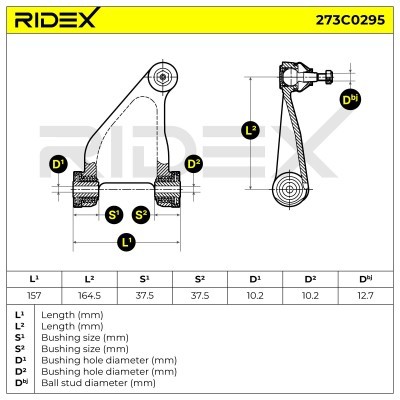 Control Arm RIDEX 273C0295 273C0295 - photo 4
