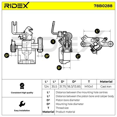 Brake Caliper RIDEX 78B0288 78B0288 - photo 8