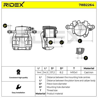 Brake Caliper RIDEX 78B2264 78B2264 - photo 2