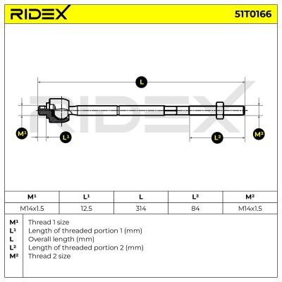 Tie Rod Assembly RIDEX 51T0166 51T0166 - photo 7