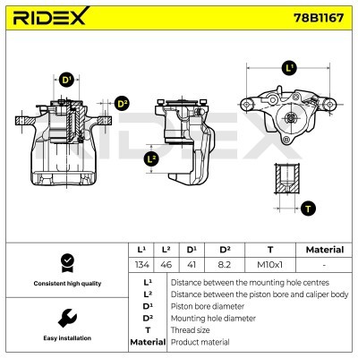 Brake Caliper RIDEX 78B1167 78B1167 - photo 5