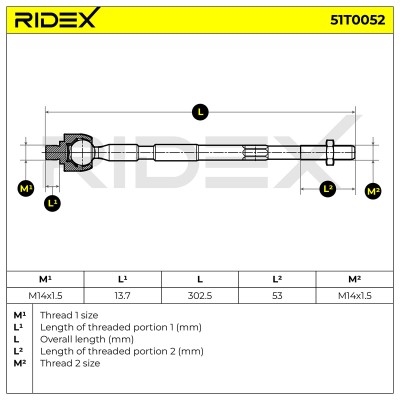 Tie Rod Assembly RIDEX 51T0052 51T0052 - photo 6