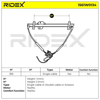 Window Regulator RIDEX 1561W0134 1561W0134 - photo 6
