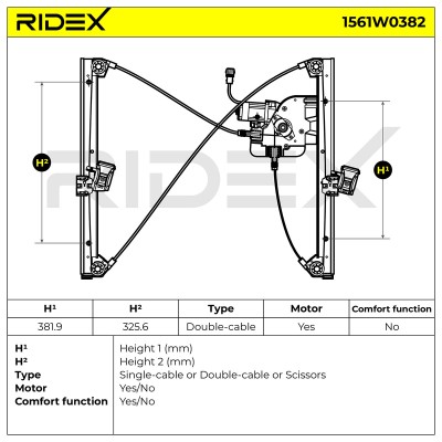 Window Regulator RIDEX 1561W0382 1561W0382 - photo 6