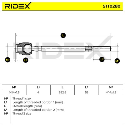Tie Rod Assembly RIDEX 51T0280 51T0280 - photo 5