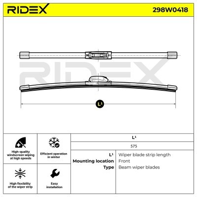 Wiper Blade RIDEX 298W0418 298W0418 - photo 6