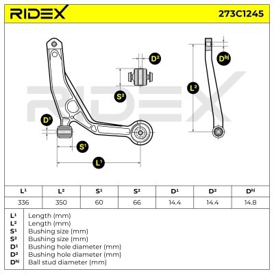 Control Arm RIDEX 273C1245 273C1245 - photo 6
