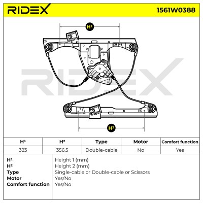 Window Regulator RIDEX 1561W0388 1561W0388 - photo 7