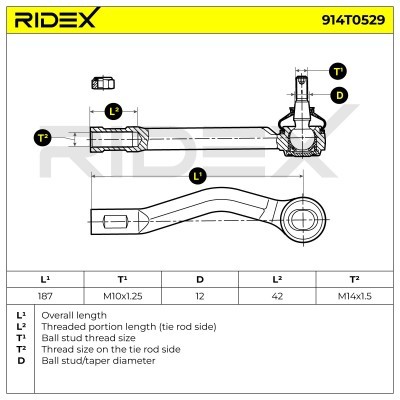 Tie Rod End RIDEX 914T0529 914T0529 - photo 6