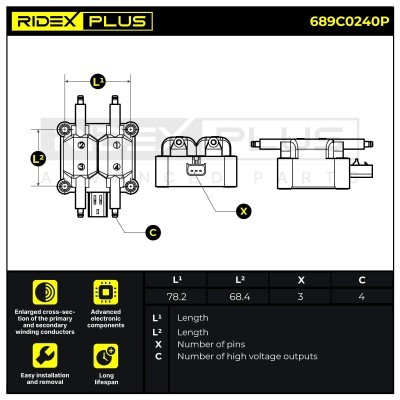 Ignition Coil RIDEX 689C0240P 689C0240P - photo 14