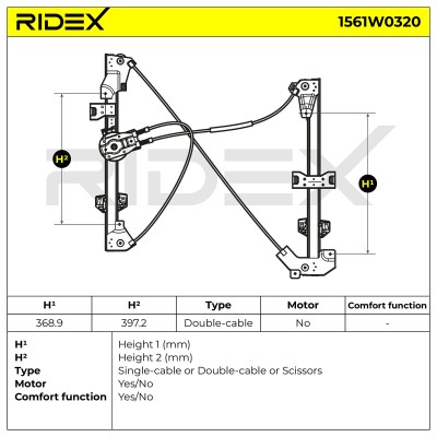 Window Regulator RIDEX 1561W0320 1561W0320 - photo 5