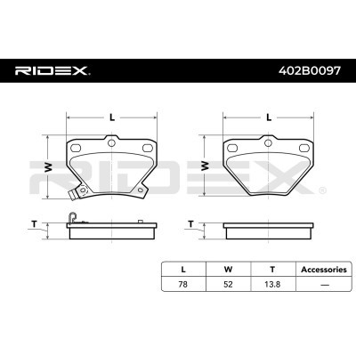 Brake Pads Set RIDEX 402B0097 402B0097 - photo 3