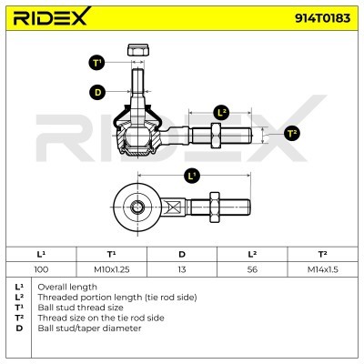 Tie Rod End RIDEX 914T0183 914T0183 - photo 5