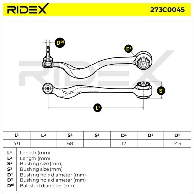 Control Arm RIDEX 273C0045 273C0045 - photo 8