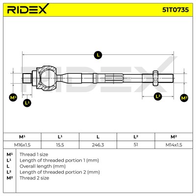 Tie Rod Assembly RIDEX 51T0735 51T0735 - photo 7