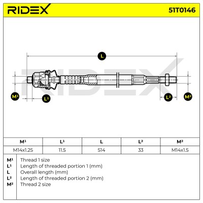 Tie Rod Assembly RIDEX 51T0146 51T0146 - photo 6