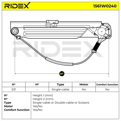 Window Regulator RIDEX 1561W0240 1561W0240 - photo 5