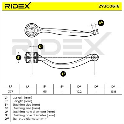 Control Arm RIDEX 273C0616 273C0616 - photo 6