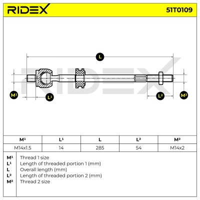 Tie Rod Assembly RIDEX 51T0109 51T0109 - photo 5