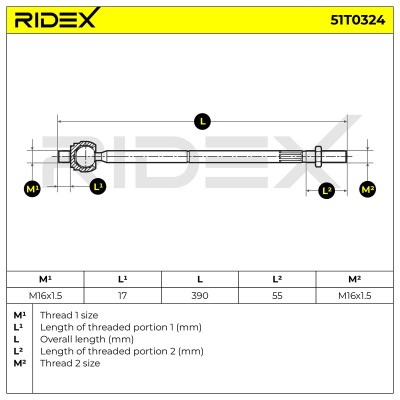 Tie Rod Assembly RIDEX 51T0324 51T0324 - photo 5
