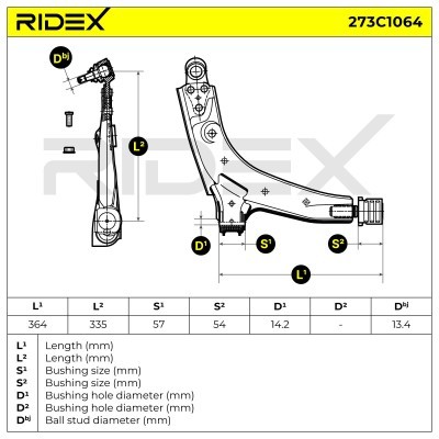 Control Arm RIDEX 273C1064 273C1064 - photo 7