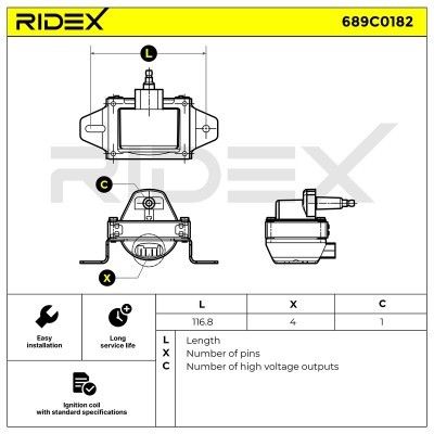 Ignition Coil RIDEX 689C0182 689C0182 - photo 4