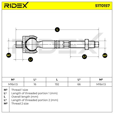 Tie Rod Assembly RIDEX 51T0157 51T0157 - photo 5