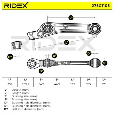 Control Arm RIDEX 273C1105 273C1105 - photo 7