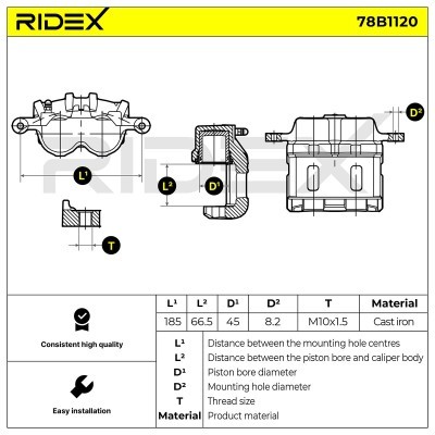 Brake Caliper RIDEX 78B1120 78B1120 - photo 7