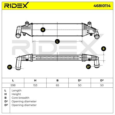 Intercooler, Charger RIDEX 468I0114 468I0114 - photo 5