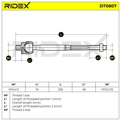 Tie Rod Assembly RIDEX 51T0807 51T0807 - photo 5
