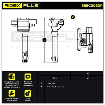 Ignition Coil RIDEX 689C0060P 689C0060P - photo 9
