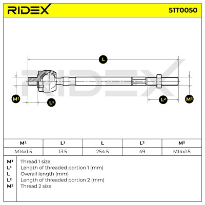 Tie Rod Assembly RIDEX 51T0050 51T0050 - photo 6
