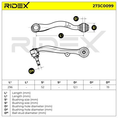Control Arm RIDEX 273C0099 273C0099 - photo 4