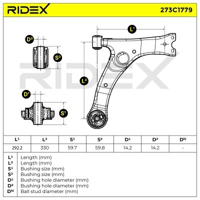 Control Arm RIDEX 273C1779 273C1779 - photo 8
